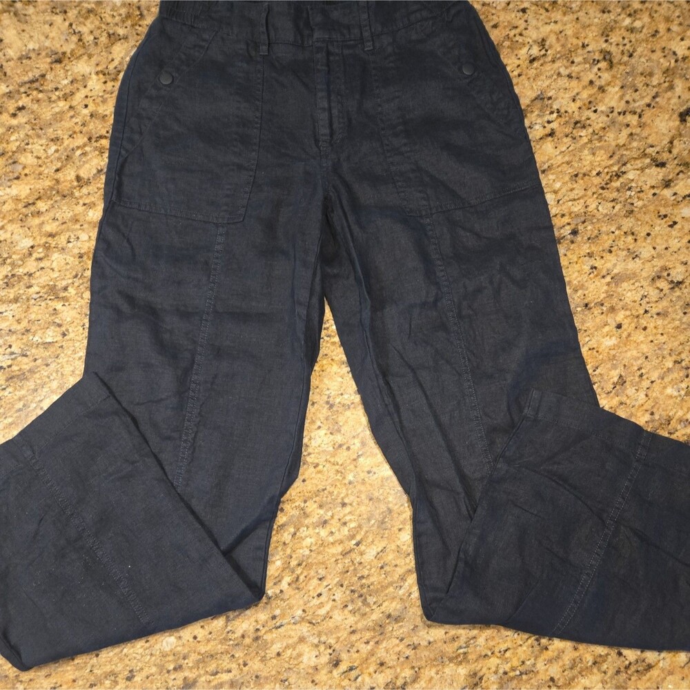 ATHLETA Retreat Linen High Rise Wide Leg Pant Size 4 | Black